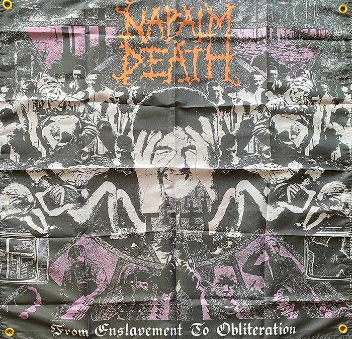 Image of Napalm Death " From Enslavement To Obliteration " Flag / Banner / Tapestry