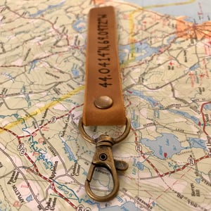 Coordinates Leather Key Fob