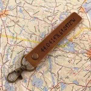 Coordinates Leather Key Fob