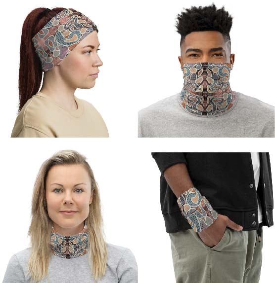 Earthy coloured Neck Gaiter/Head Sock Little Blue Pencil