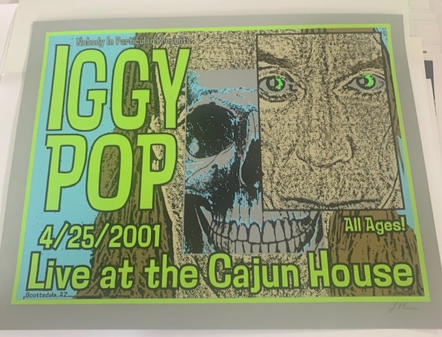 Iggy Pop Silkscreen Concert Poster By Lindsey Kuhn, Signed By The Artist