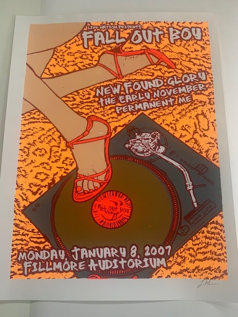 Fall Out Boy / New Found Glory Silkscreen Concert Poster By Lindsey Kuhn, Signed By The Artist