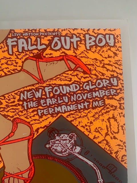 Fall Out Boy / New Found Glory Silkscreen Concert Poster By Lindsey Kuhn, Signed By The Artist