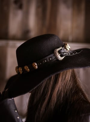 Image of Gold Sacred Skull Hatband/Wristband