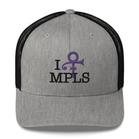 Image 3 of I [PRINCE] MPLS Trucker Cap (Black Text)