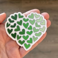 3” Kelly Green Heart of Heart Sticker