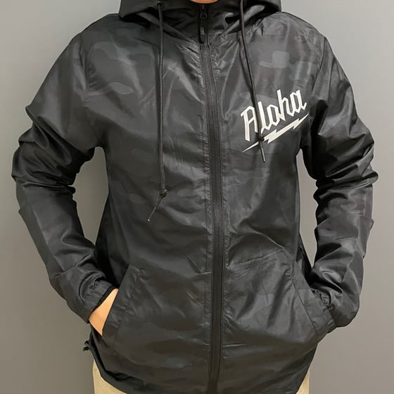 Image of ALOHA-waukee WIndbreaker BLACK CAMO