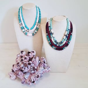 Turquoise, Conch Shell, & Tahitian Pearl Necklace