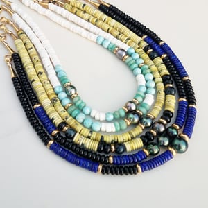 Tahitian Pearl, Lapis, & Onyx Necklace