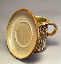 Image 4 of #23 Bark Mug with Saucer- Crooked Trail Lodge Collection 