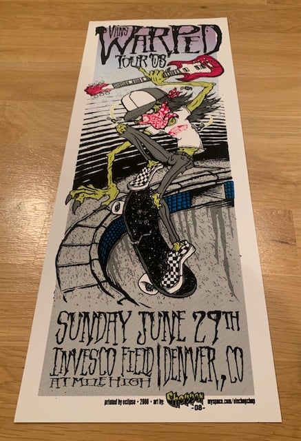 Vans Warped Tour 2008 Silkscreen Concert Poster