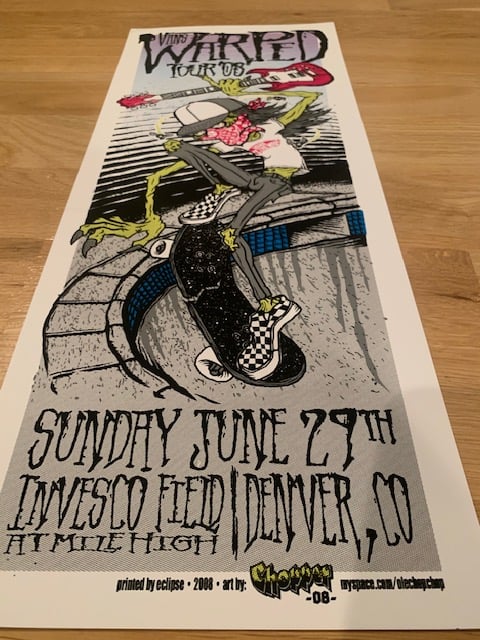 Vans Warped Tour 2008 Silkscreen Concert Poster