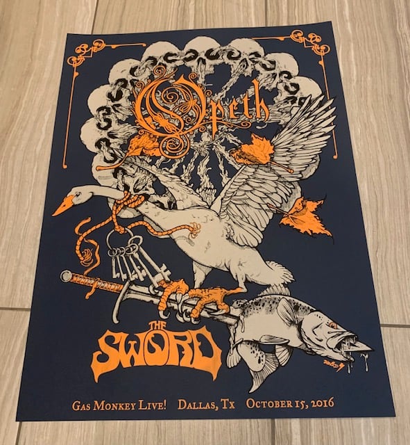 Opeth / The Sword Silkscreen Concert Poster By David Paul Seymour