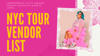 New York City Tour Guide & Vendor List 