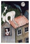 Witch on my roof - Giclee print