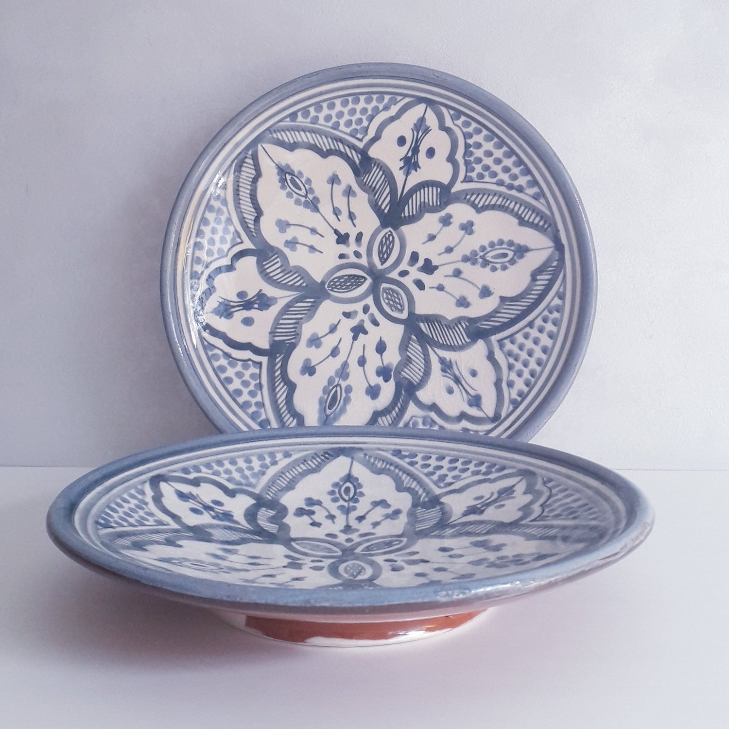 Image of MOROCCAN CERAMIC BREAKFAST PLATES 