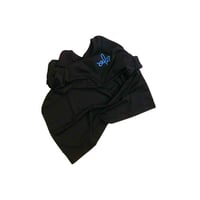 T-Shirt noir logo brodé BLEU 