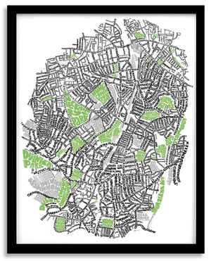 Image of SE London Parks – New Cross - Brockley - Nunhead - Forest Hill - Dulwich - Sydenham - Type Map