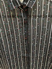 Image 5 of Blouse  japonaise vintage noir rayure et pois