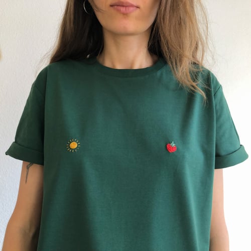 Image of Sunny nips - the t-shirt // hand embroidered organic cotton t-shirt, available in ALL sizes