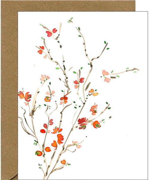 Image of Quince Watercolor Floral Blank Note Card