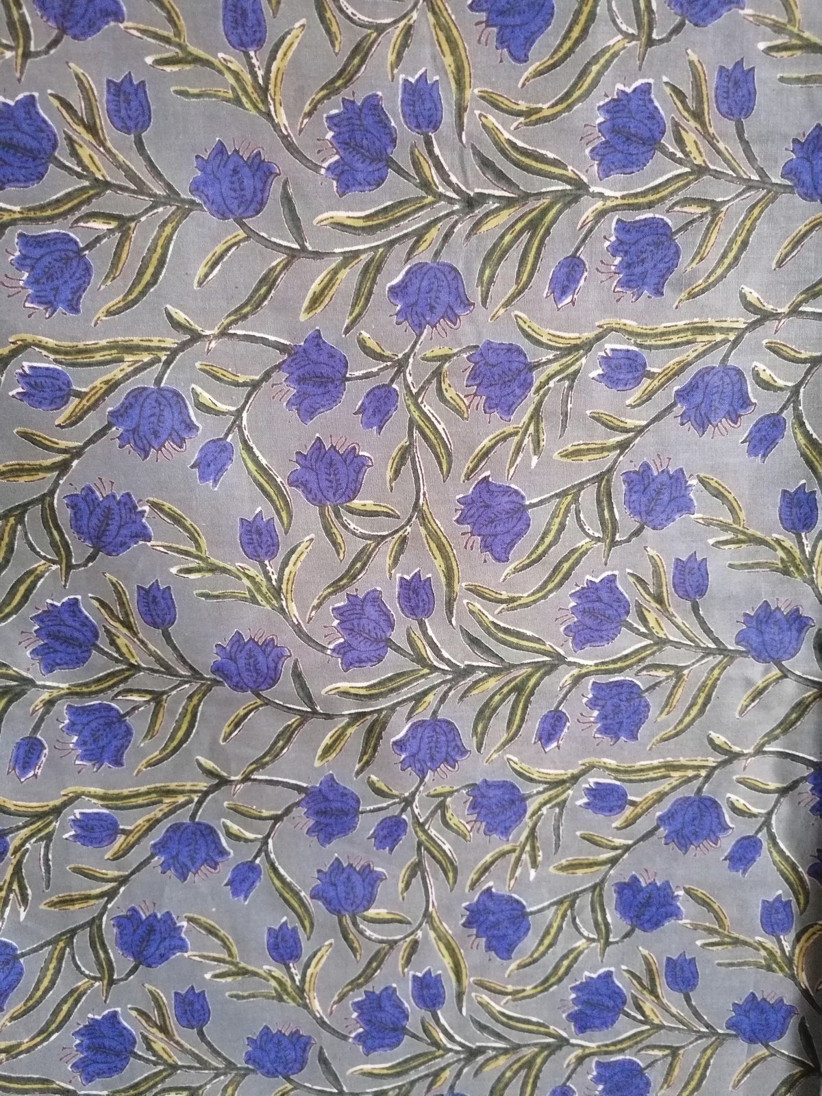 Image of Namaste fabric tulipes bleu