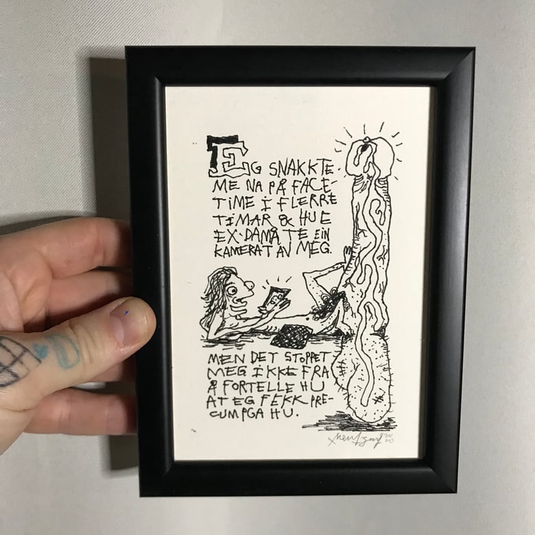 Image of Face Time (Original Drawing w/frame)