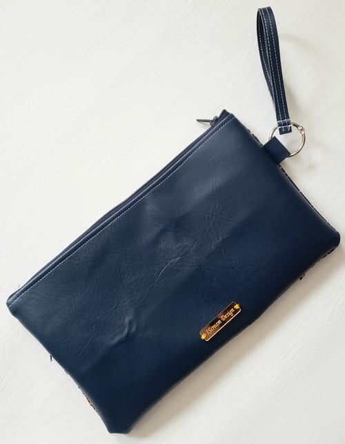 Image of Upcycled clutch with scrap fabric 
