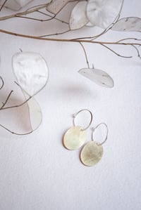 Image 2 of Smooth finish minimal oval drops available in brass and Recycled silver 