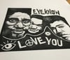 De La Soul. Eye Know Eye Love You. Original A3 linocut print.