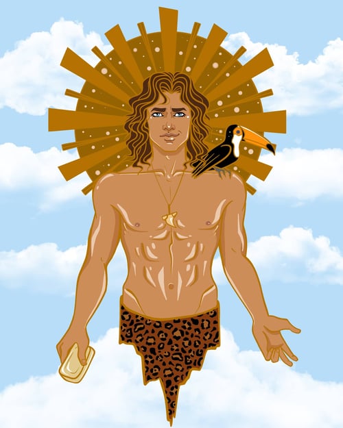 Image of *GRADED* St. George of the Jungle pin