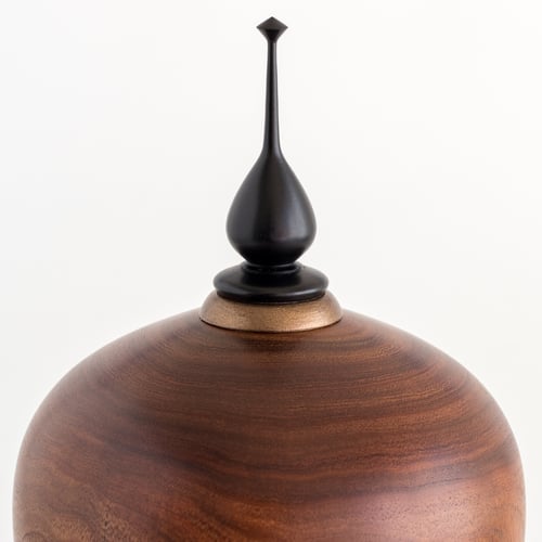 Image of Mesquite Hollow Form / Urn with Malachite Inlay