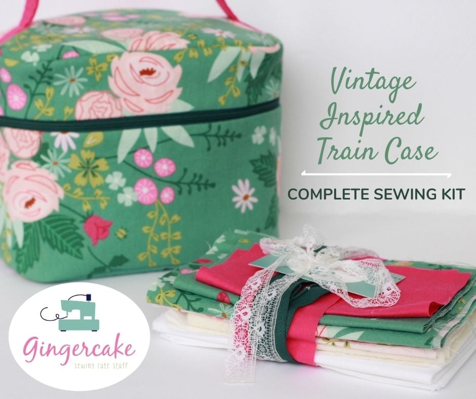 Image of Spring Flowers Vintage Inspired Train Case Sewing KIT