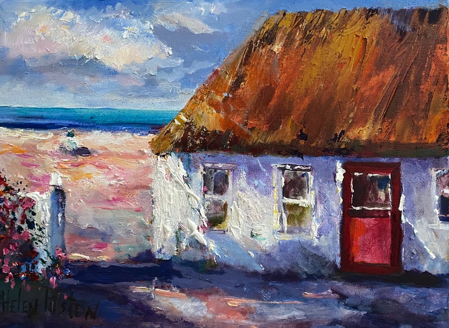 Image of Irish Traditional Thatched Cottage by Helen Tilston