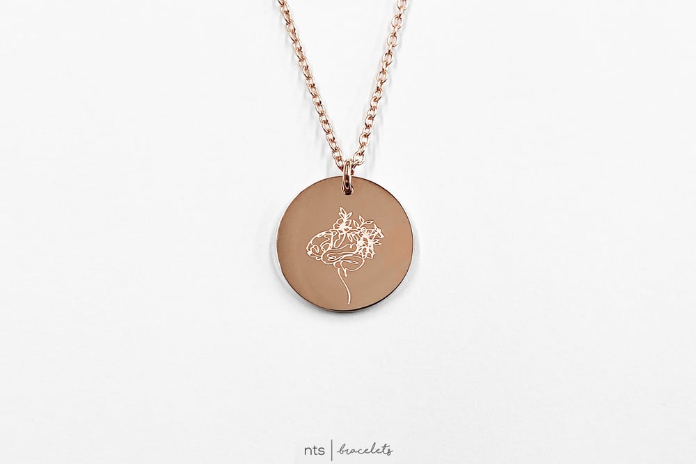 Image of NTS x DOODLESBYMD BRAIN COLLAB (Limited Edition Floral Brain Necklace + Rose Gold)