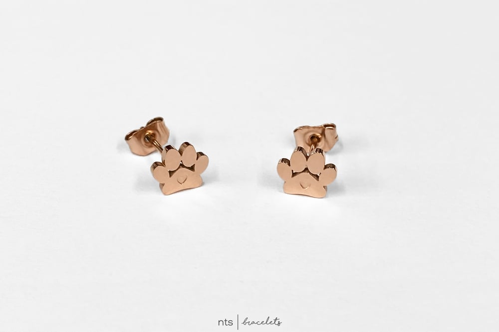 Image of ROSE GOLD PAW PRINT EARRINGS (Limited Edition + Rose Gold)