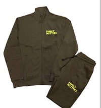 Premium Family Matters Zip Up Sweatsuit - Olive Green