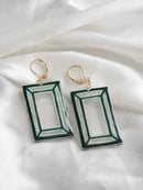 Image 3 of Window Earrings (Green)