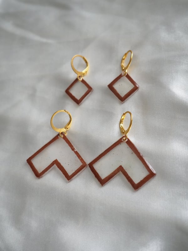 Image of Geometric Glass Earrings