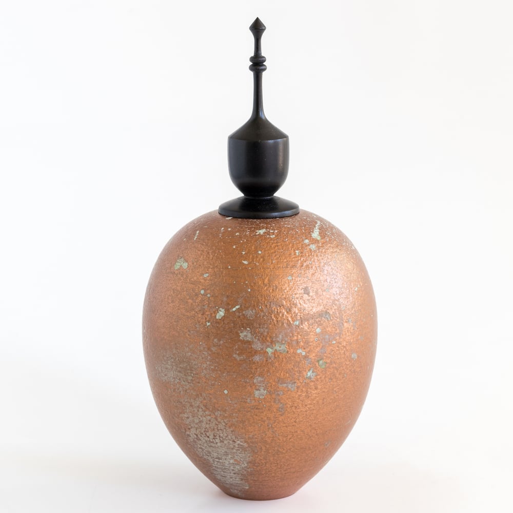 Image of Mesquite Vessel with Copper Patina