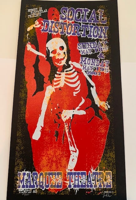 Social Distortion Silkscreen Concert Poster By Lindsey Kuhn, Signed + Numbered By The Artist