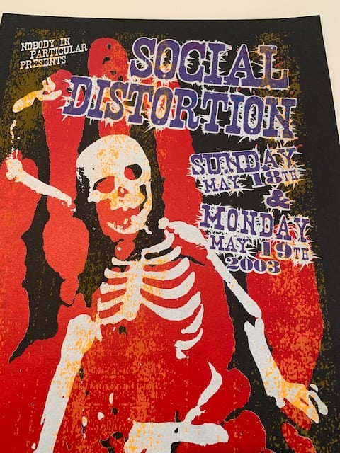 Social Distortion Silkscreen Concert Poster By Lindsey Kuhn, Signed + Numbered By The Artist