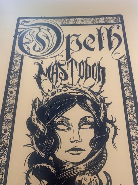 Opeth / Mastodon / Ghost Gold Silkscreen Concert Poster By Ryan Willard, Signed + Numbered