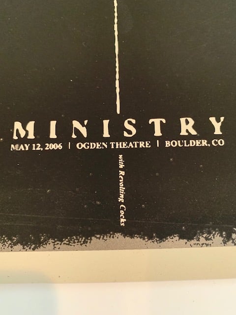 Ministry Silkscreen Concert Poster