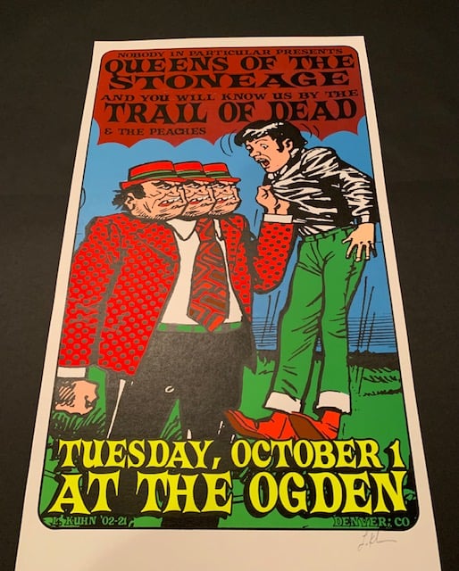Queens Of The Stoneage Silkscreen Concert Poster By Lindsey Kuhn, Signed By The Artist