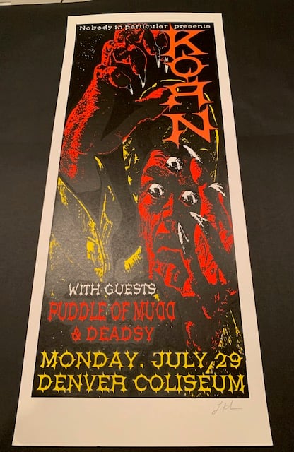 Korn Silkscreen Concert Poster By Lindsey Kuhn, Signed By The Artist