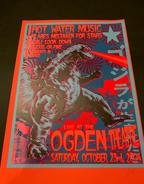 Hot Water Music Silkscreen Concert Poster By Lindsey Kuhn, Signed By The Artist
