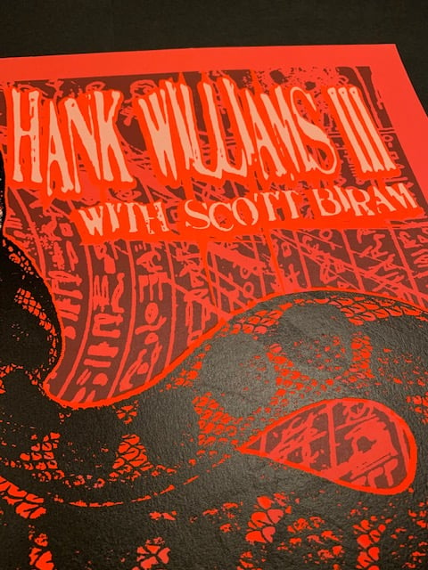Hank III Silkscreen Concert Poster By Lindsey Kuhn