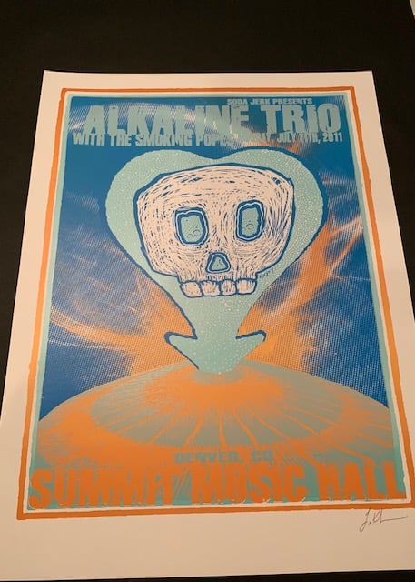 Alkaline Trio Silkscreen Concert Poster By Lindsey Kuhn, Signed By The Artist