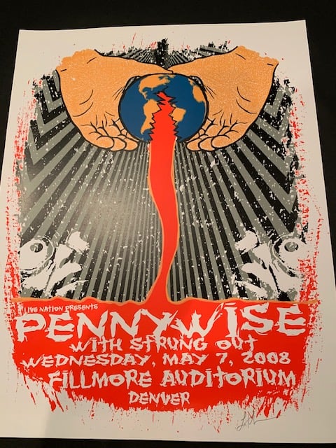 Pennywise / Strung Out Silkscreen Concert Poster By Lindsey Kuhn